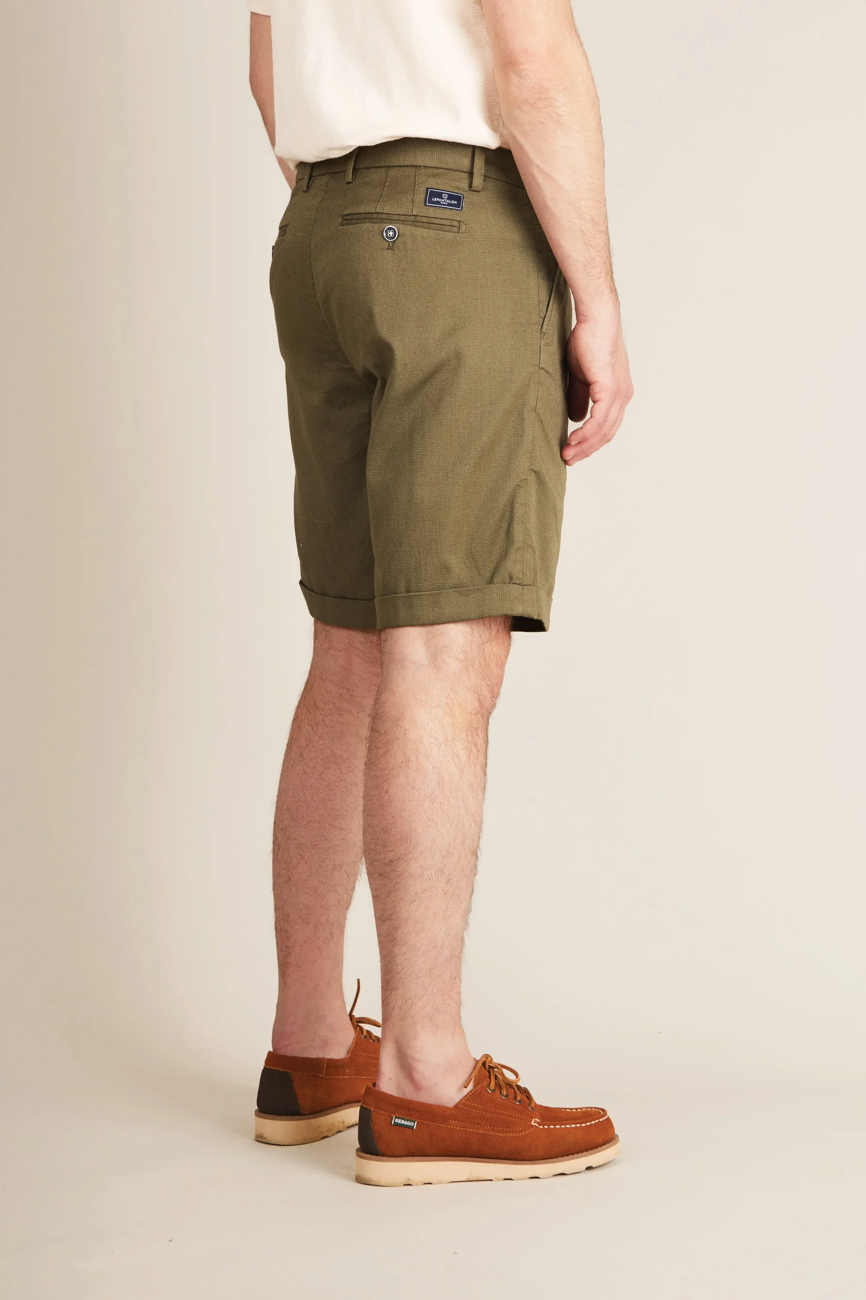 Bermuda texturé kaki foncé – Image 2